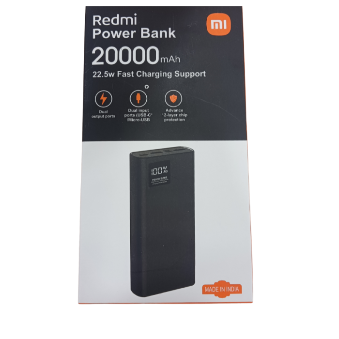 MOBILE ACCESSORIES FOR REDMI POWER BANK 20000 MAH OG