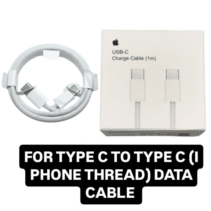 DATA CABLE  FOR I PHONE  TYPE C TO TYPE C (thread)