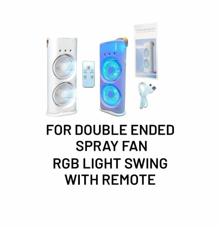 Gadgets Double Ended Spray Fan RGB Light Swing With Remote