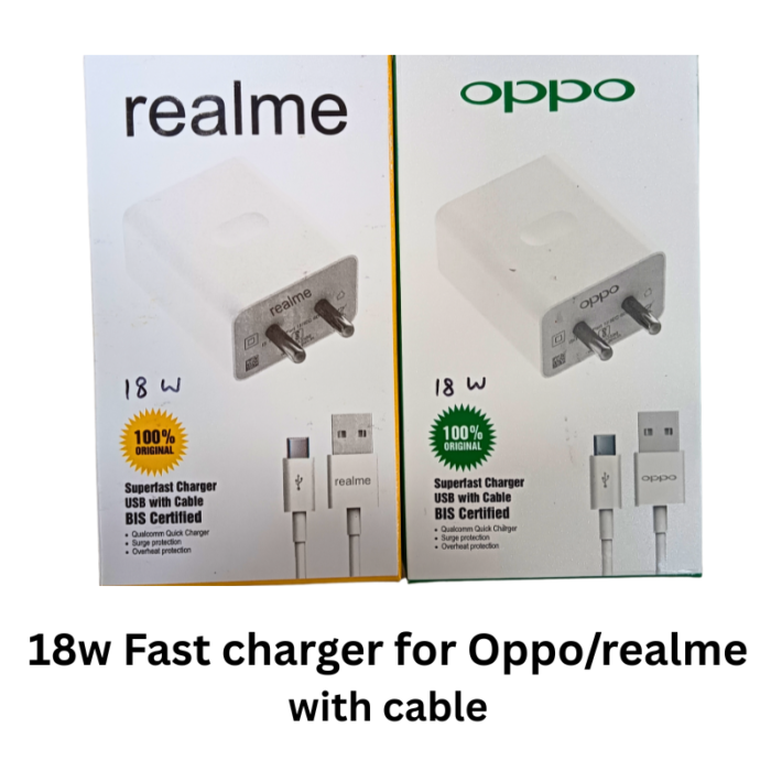 Charger For Oppo/Realme 18w Original 💯% With Cable
