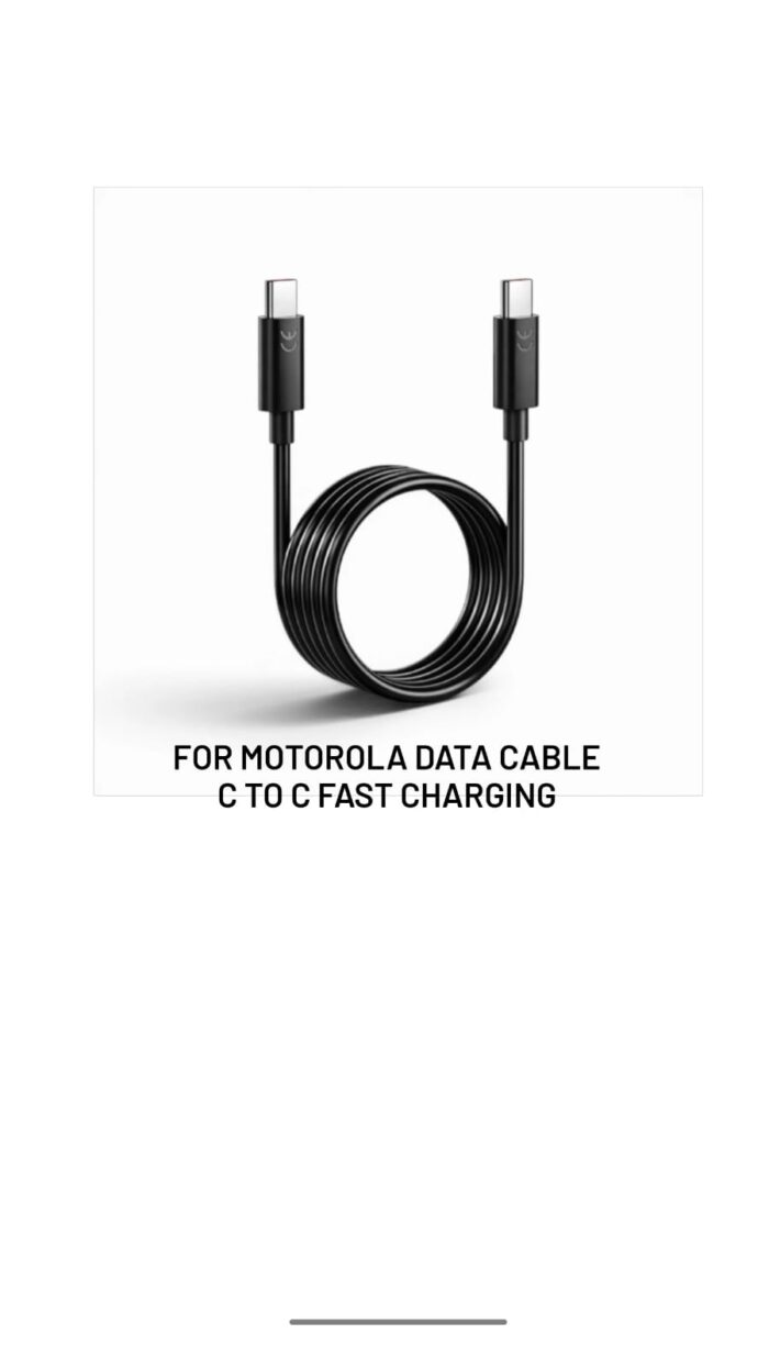 Data Cable For Motorola C to C Fast Charging