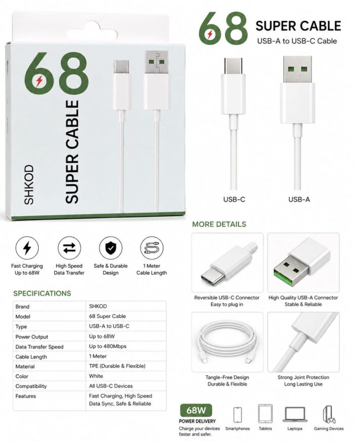 Data cable SHKOD Super 68w