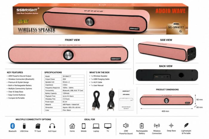 Bluetooth Speaker SG-SM 4117G (20w)
