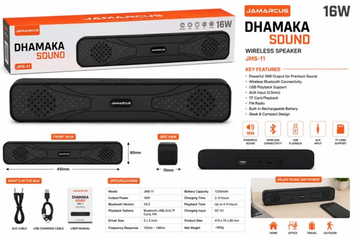 Bluetooth Speaker JMS-11 (16w) Dhamaka Sound)