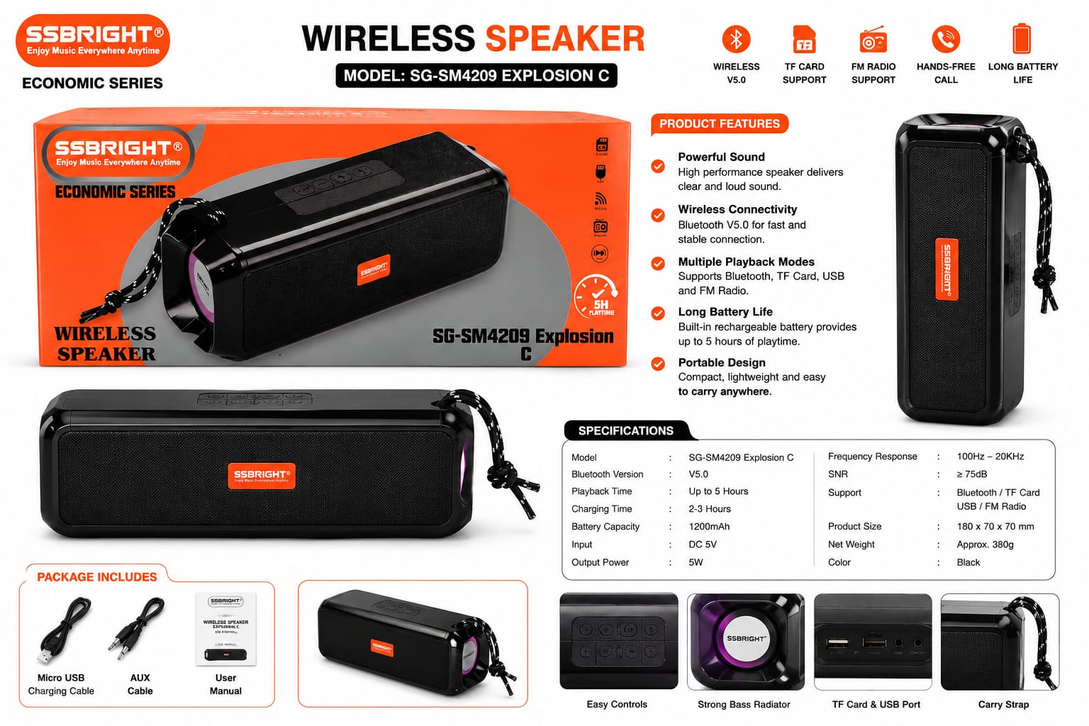 IMG-20260731-WA0066 Bluetooth Speaker SG-SM 4209C - Image 1